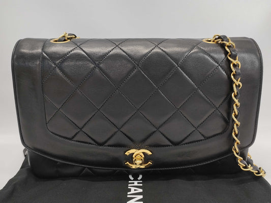 CHANEL Diana Matelasse Turnlock Chain Shoulder Bag