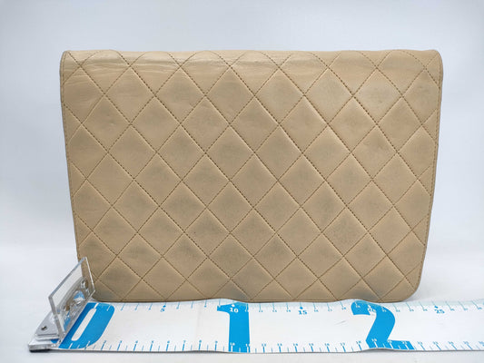 CHANEL Matelasse Beige Shoulder Bag