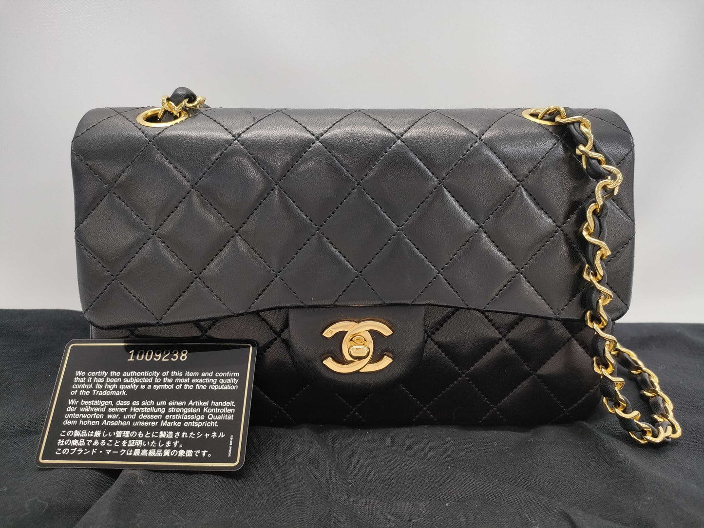 CHANEL Matelasse Coco Mark Turn Lock Double Chain Double Flap Shoulder Bag
