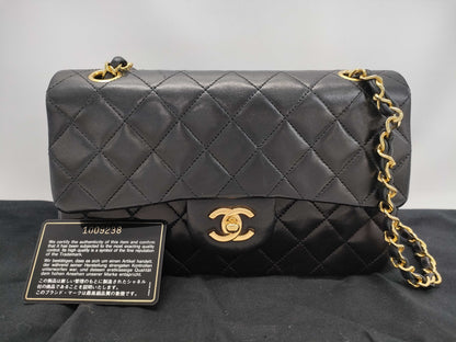 CHANEL Matelasse Coco Mark Turn Lock Double Chain Double Flap Shoulder Bag