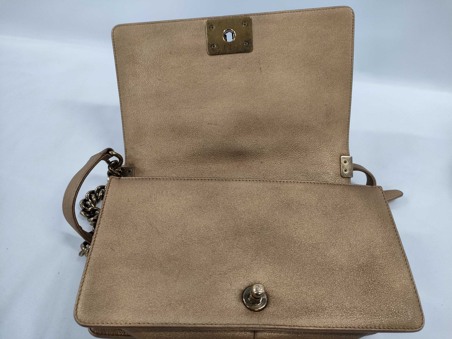 CHANEL Boy Chanel Bronze Silver Shoulder Bag