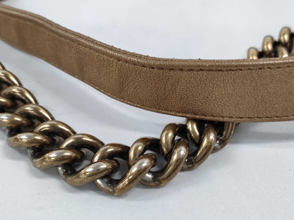 CHANEL Boy Chanel Bronze Silver Shoulder Bag