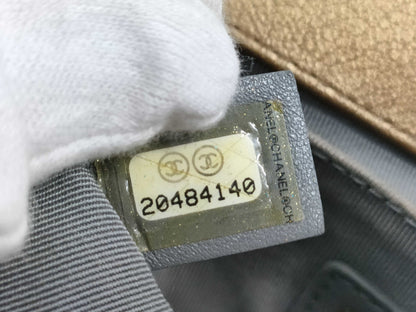 CHANEL Boy Chanel Bronze Silver Shoulder Bag