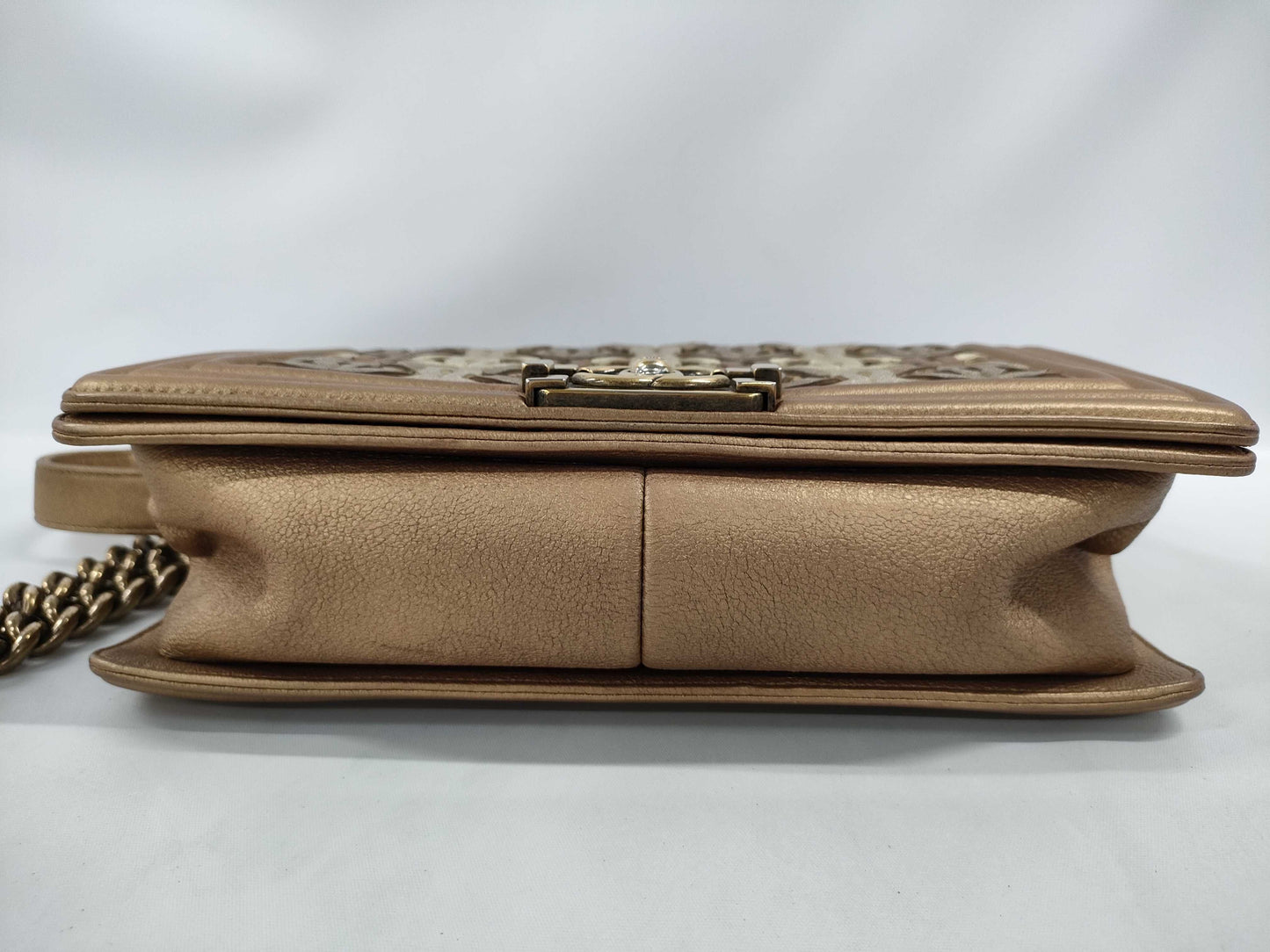 CHANEL Boy Chanel Bronze Silver Shoulder Bag
