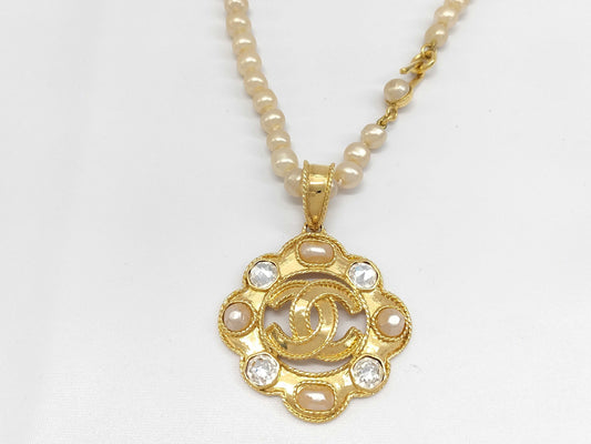CHANEL Coco Mark Pearl Necklace