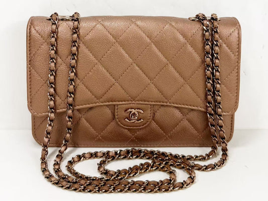 CHANEL Matelasse Double Chain, Bronze, 19cm Wide, Approximately 21st Series [Sealed], Bronze Hardware, Shoulder Bag, 21718035