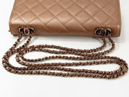CHANEL Matelasse Double Chain, Bronze, 19cm Wide, Approximately 21st Series [Sealed], Bronze Hardware, Shoulder Bag, 21718035