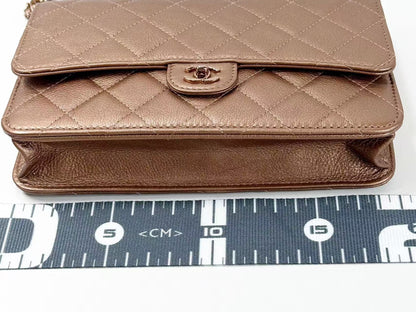 CHANEL Matelasse Double Chain, Bronze, 19cm Wide, Approximately 21st Series [Sealed], Bronze Hardware, Shoulder Bag, 21718035