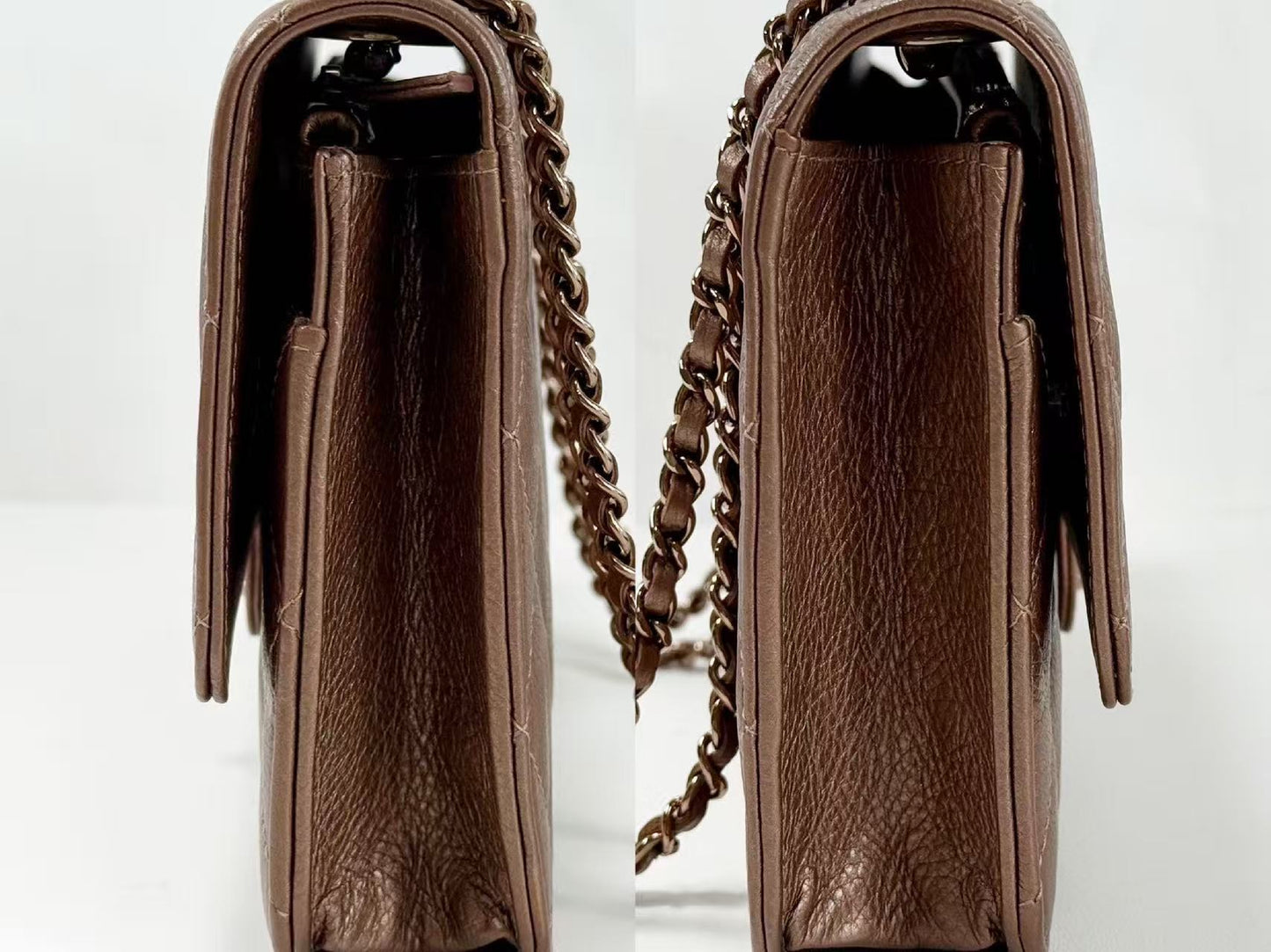 CHANEL Matelasse Double Chain, Bronze, 19cm Wide, Approximately 21st Series [Sealed], Bronze Hardware, Shoulder Bag, 21718035