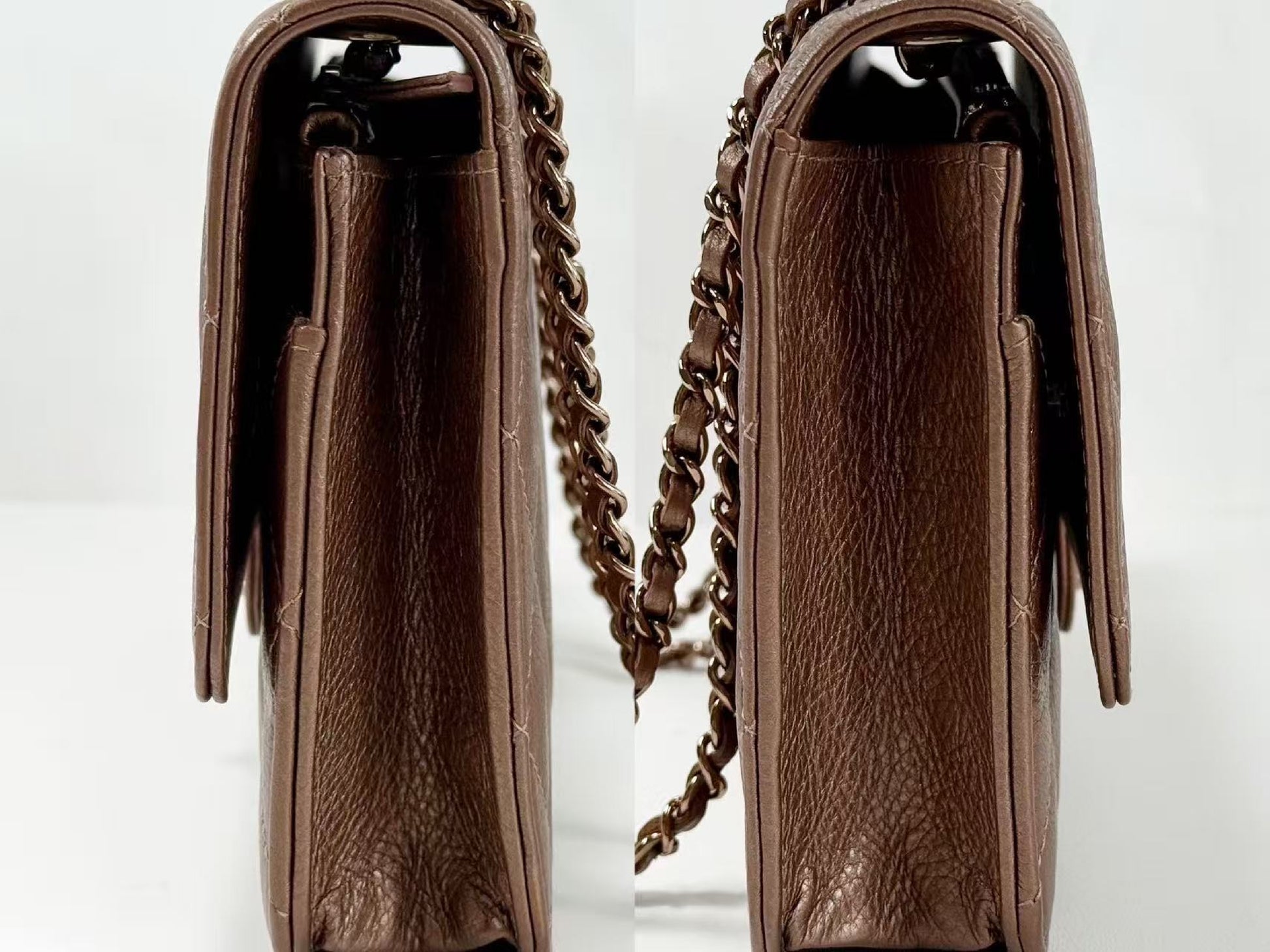 CHANEL Matelasse Double Chain, Bronze, 19cm Wide, Approximately 21st Series [Sealed], Bronze Hardware, Shoulder Bag, 21718035