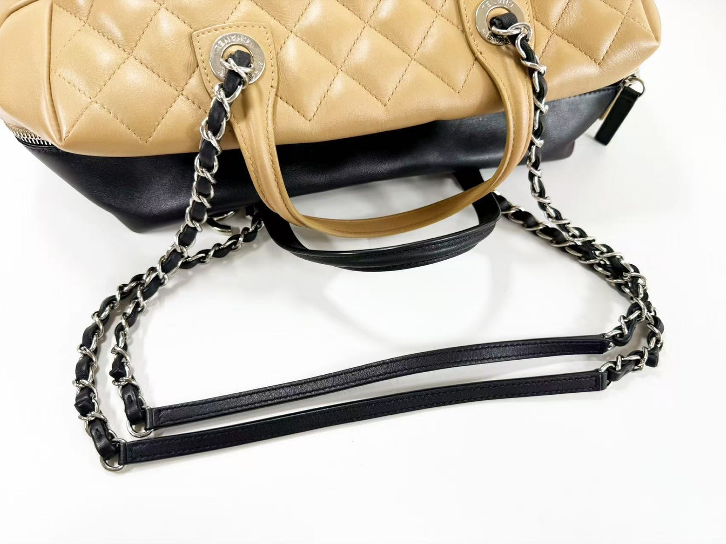 CHANEL Matelasse Coco Charm 2-Way Two-Tone Calfskin Bag, W30cm x H21cm x D16cm, Approx. 22nd Series [Sealed], Silver Hardware, Boston Bag, 22282977