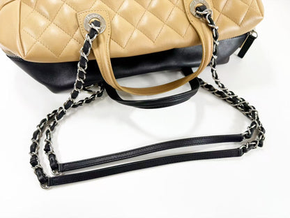 CHANEL Matelasse Coco Charm 2-Way Two-Tone Calfskin Bag, W30cm x H21cm x D16cm, Approx. 22nd Series [Sealed], Silver Hardware, Boston Bag, 22282977