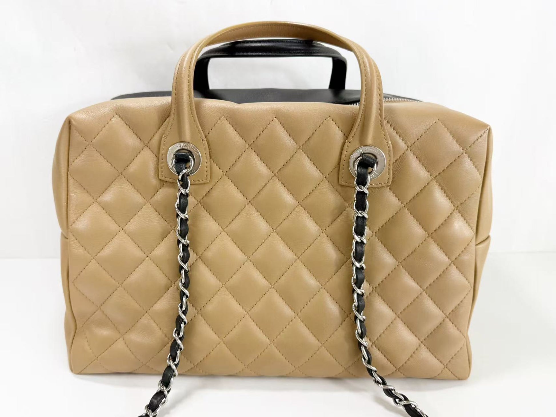 CHANEL Matelasse Coco Charm 2-Way Two-Tone Calfskin Bag, W30cm x H21cm x D16cm, Approx. 22nd Series [Sealed], Silver Hardware, Boston Bag, 22282977