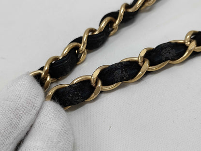 CHANEL Matelasse Satin Chain Turnlock Black Shoulder Bag