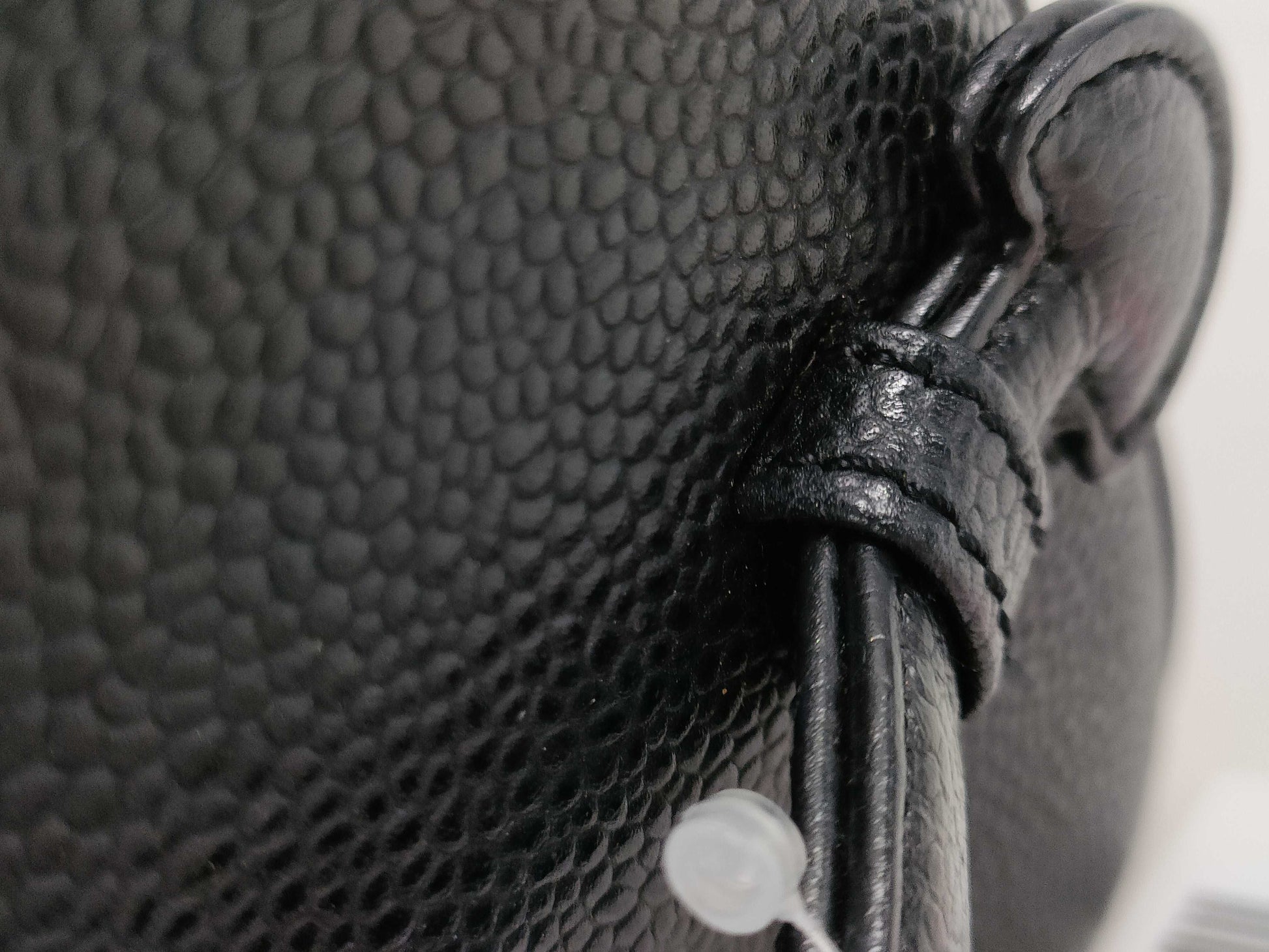 CHANEL Caviar Skin Pouch Coco Mark Black Vanity Bag