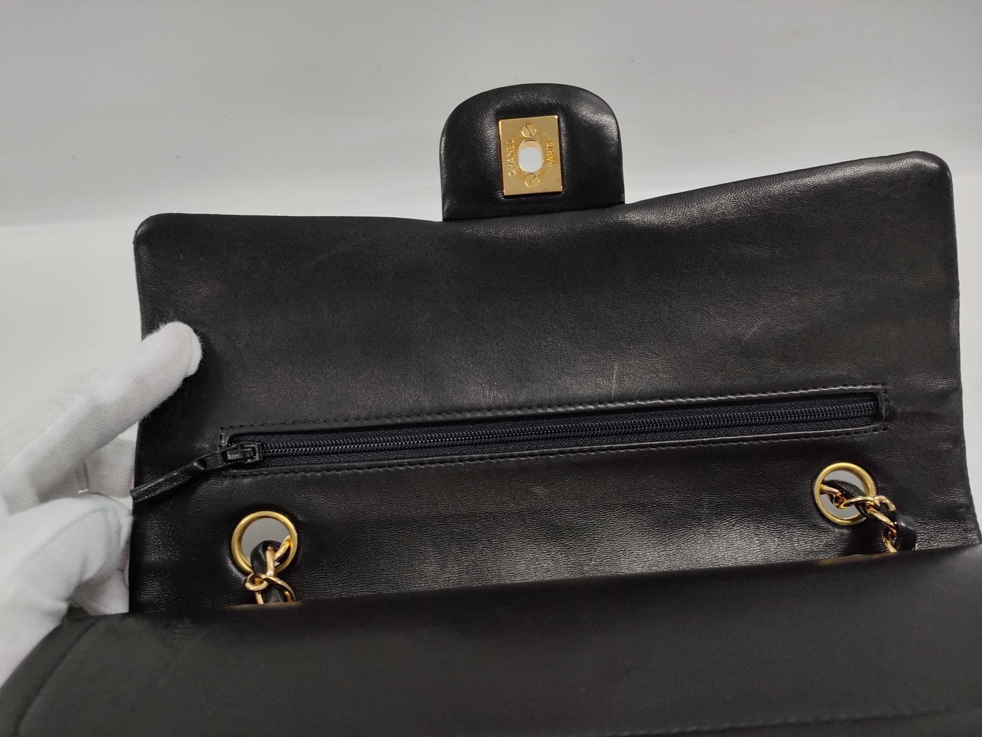 CHANEL Matelasse Chain Turnlock Black Shoulder Bag