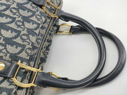 Dior Christian Dior Trotter Handbag Mini Boston Bag Blue Boston Bag