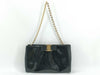 Salvatore Ferragamo Vara Chain Shoulder Bag in Black Enamel