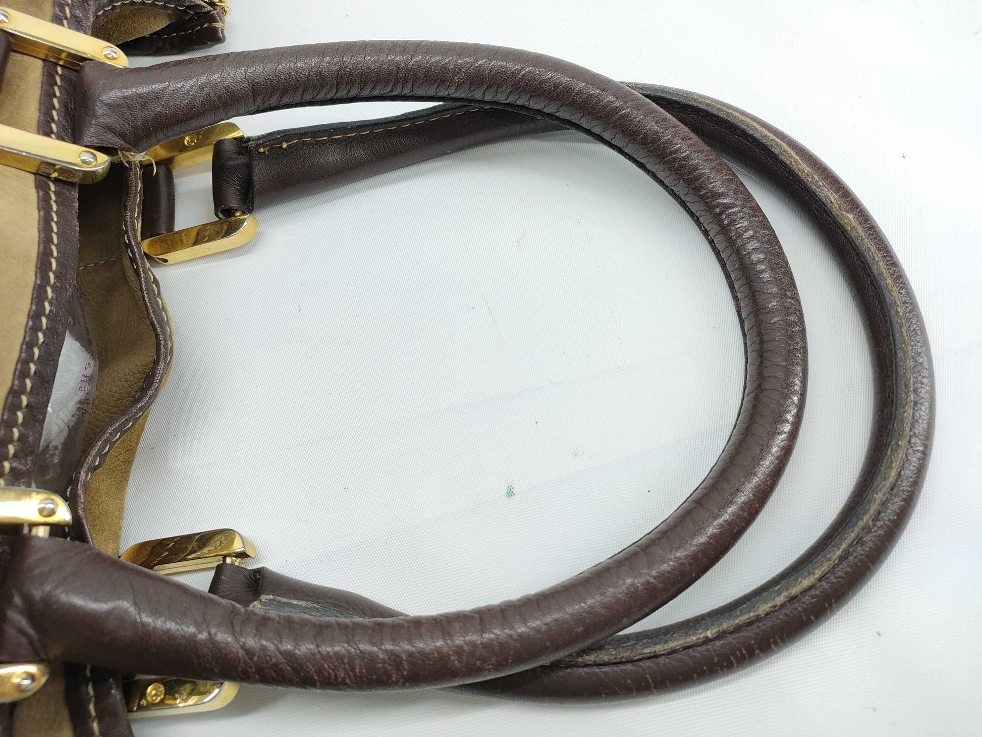 LOEWE Anagram Suede Brown Tote Bag with Pouch
