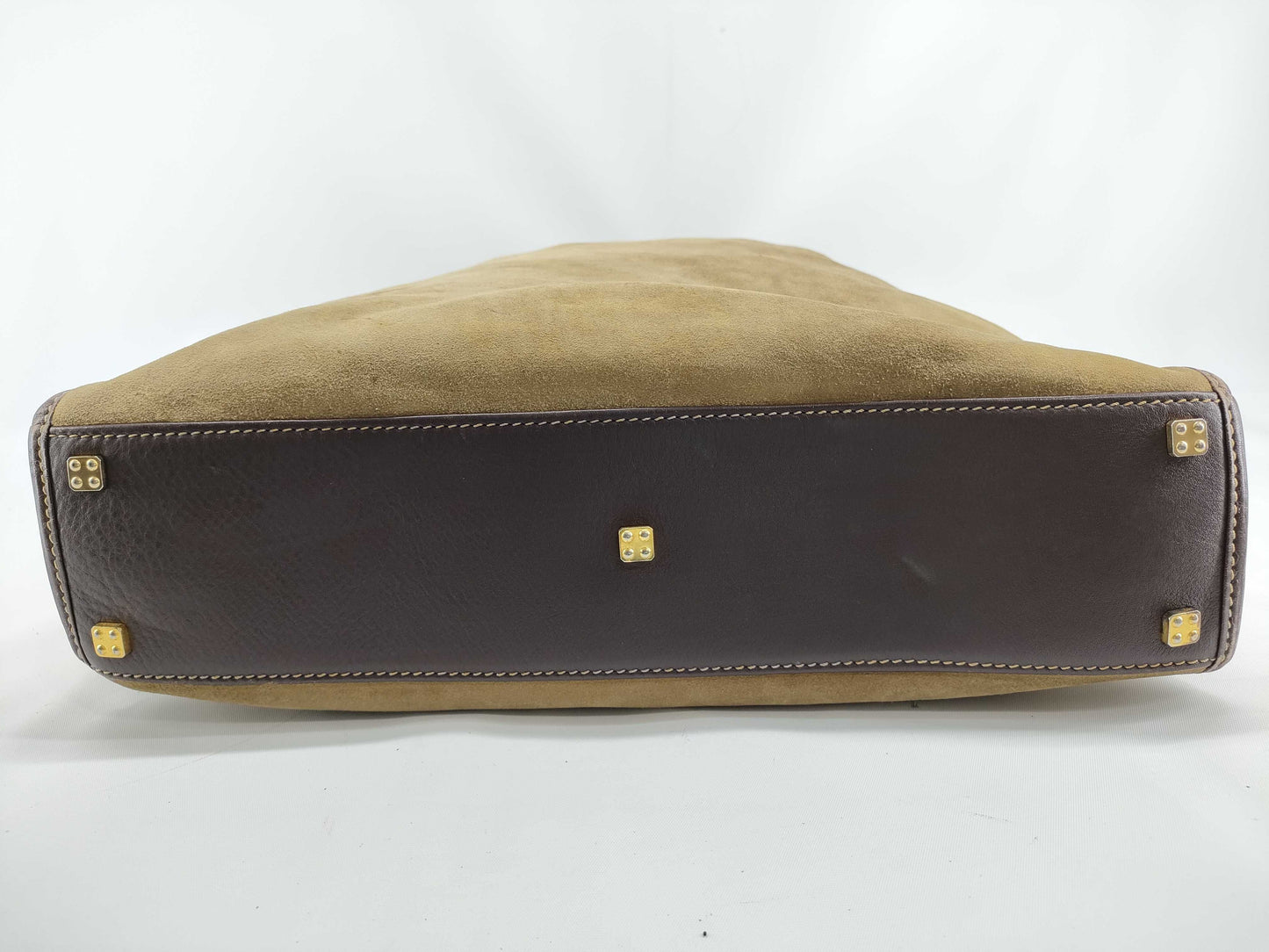 LOEWE Anagram Suede Brown Tote Bag with Pouch