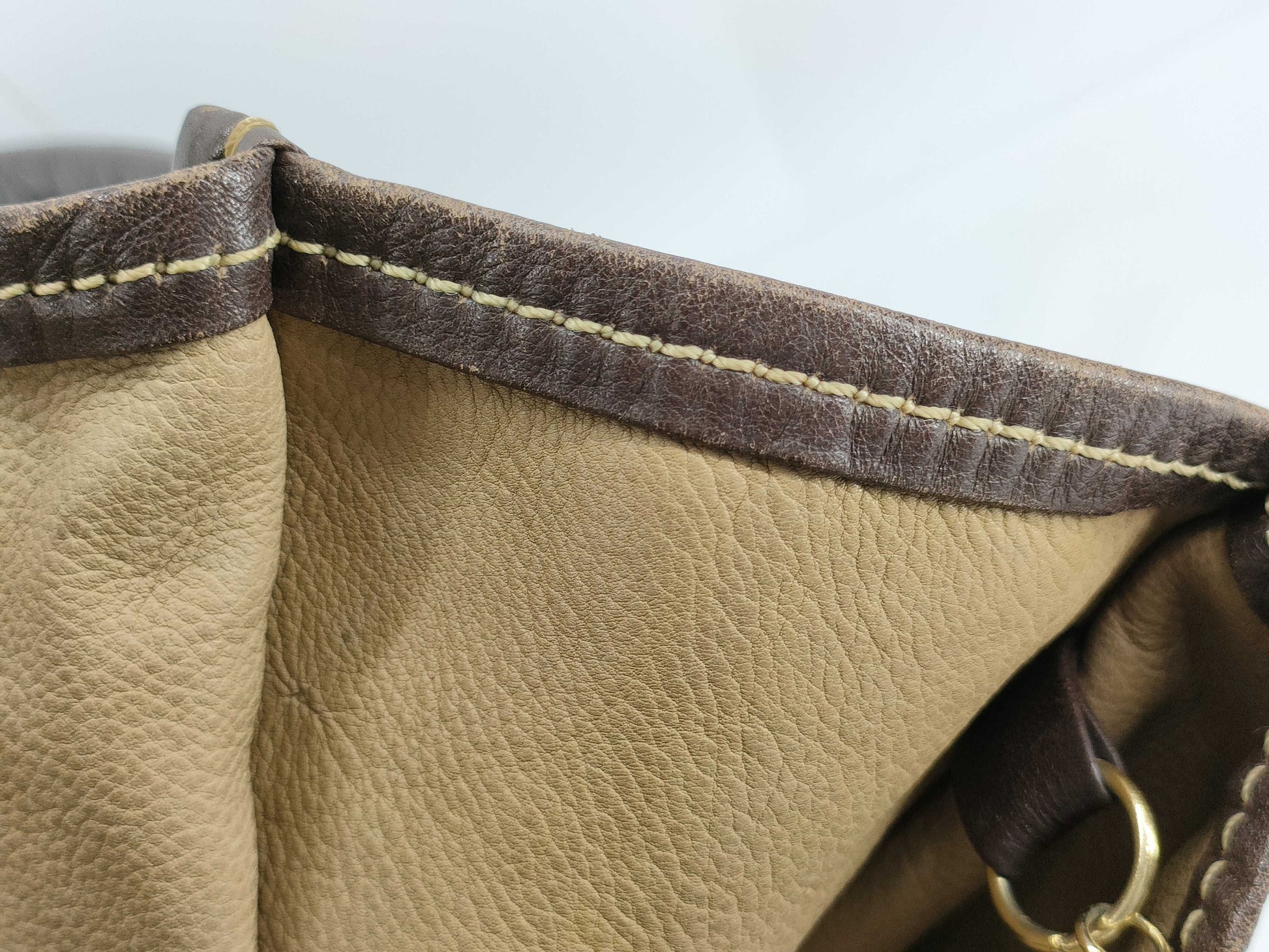 LOEWE Anagram Suede Brown Tote Bag with Pouch