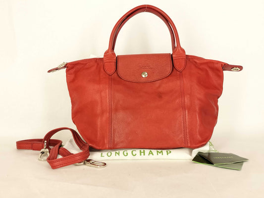 LONG CHAMP Le Pliage 2-Way Handbag Leather Handbag
