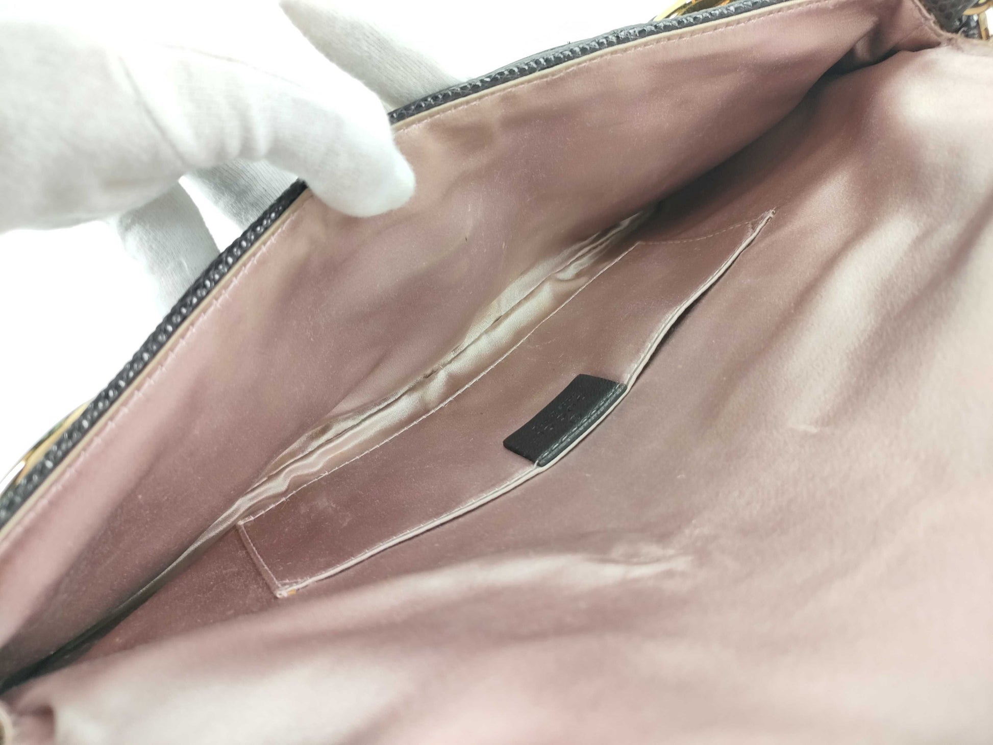 GUCCI Bamboo Gucci GG Suede Bamboo Shoulder Bag Shoulder Bag