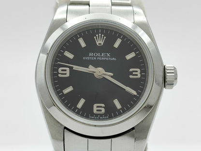 ROLEX Oyster Perpetual 76080 K352716 Black Women's Watch