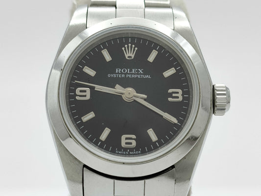 ROLEX Oyster Perpetual 76080 K352716 Black Women's Watch
