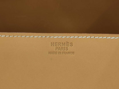 HERMES Drag II Handbag Box Calf □D Natural Handbag