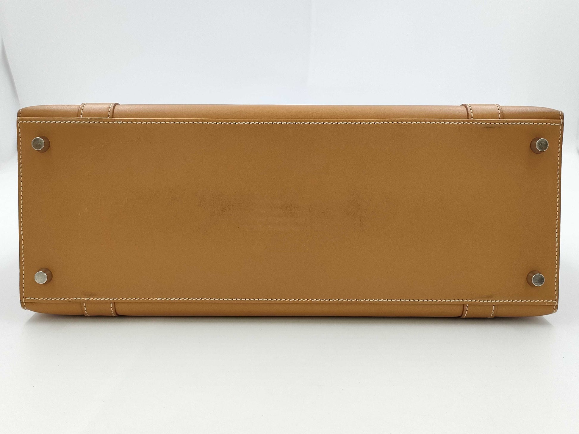 HERMES Drag II Handbag Box Calf □D Natural Handbag