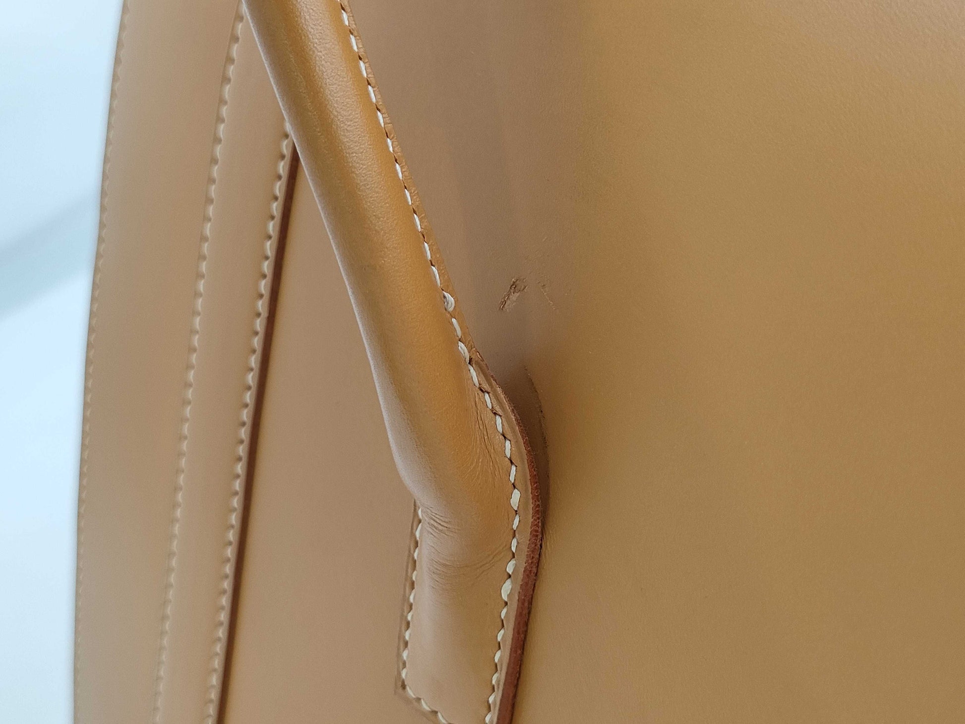 HERMES Drag II Handbag Box Calf □D Natural Handbag
