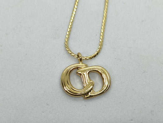 Dior Logo Necklace Gold Necklace