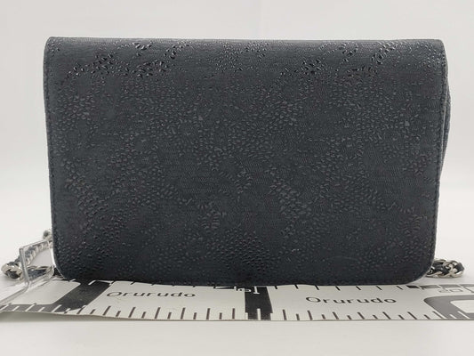CHANEL Suede Navy Chain Wallet 18 Series Shoulder Bag