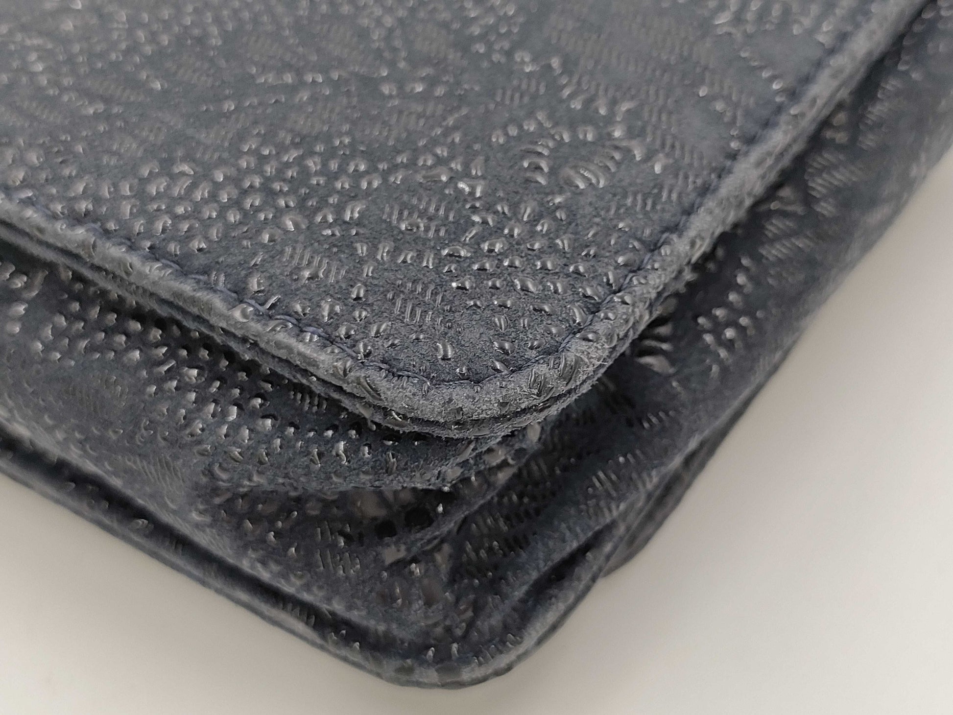 CHANEL Suede Navy Chain Wallet 18 Series Shoulder Bag