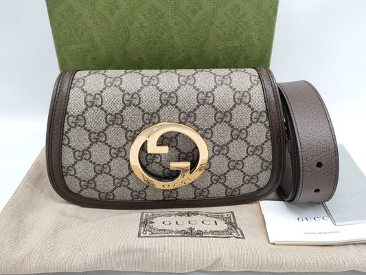 GUCCI GG Supreme 703807/525040 Beige/Brown Shoulder Bag