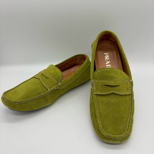 PRADA Prada Driving Shoes Suede Green Size 5 24.5cm Sneakers