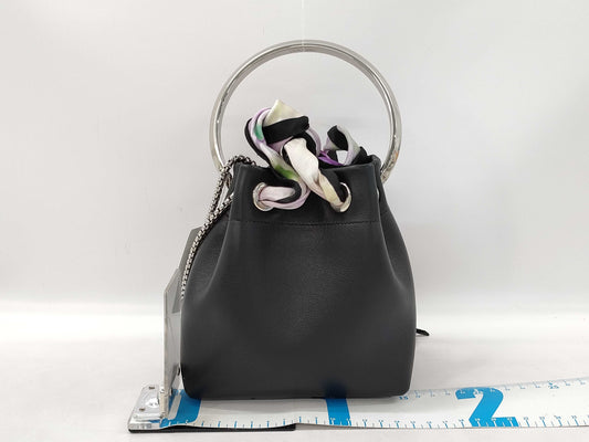 JIMMY CHOO Bonbon Bucket Black Chain Shoulder Bag
