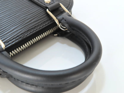 LOUIS VUITTON RFID Verified Epi Nano Alma Noir Handbag with Strap, Unused, Rank A, with IC Card