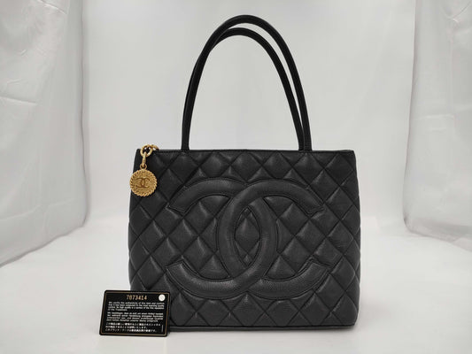 CHANEL Caviar Reissue Tote Bag, Black, 7873414