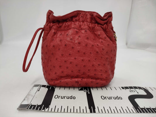 CHANEL Chanel Ostrich Drawstring Shoulder Bag 0531305