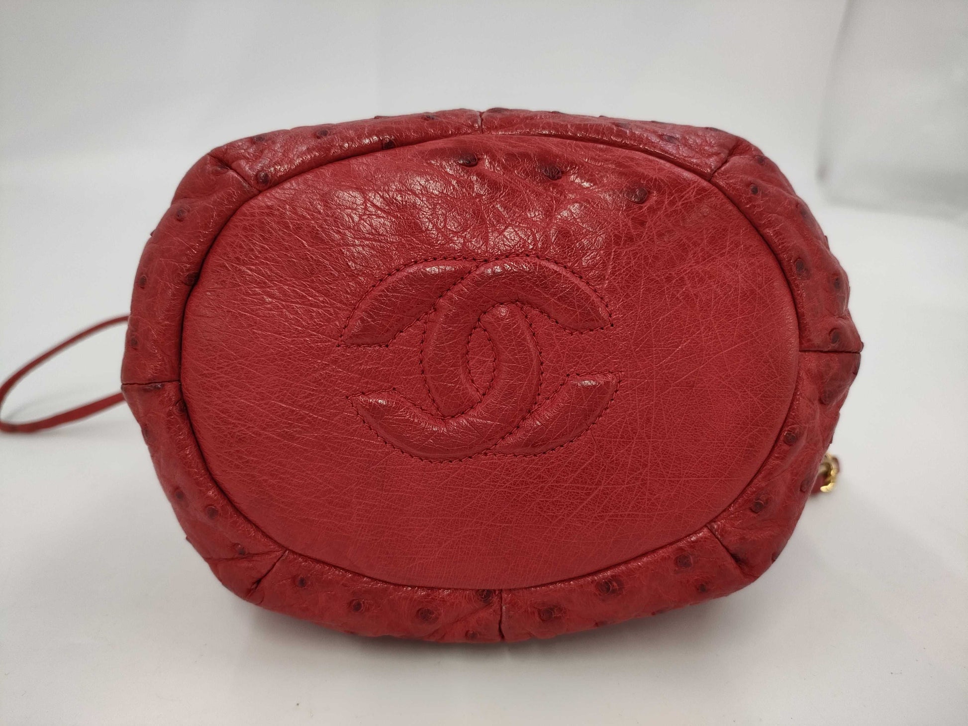 CHANEL Chanel Ostrich Drawstring Shoulder Bag 0531305