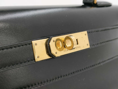 HERMES Kelly 28 ○S Box Calf Cadena Handbag