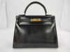 HERMES Kelly 28 ○S Box Calf Cadena Handbag