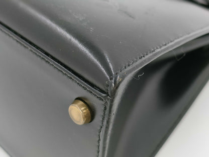 HERMES Kelly 28 ○S Box Calf Cadena Handbag