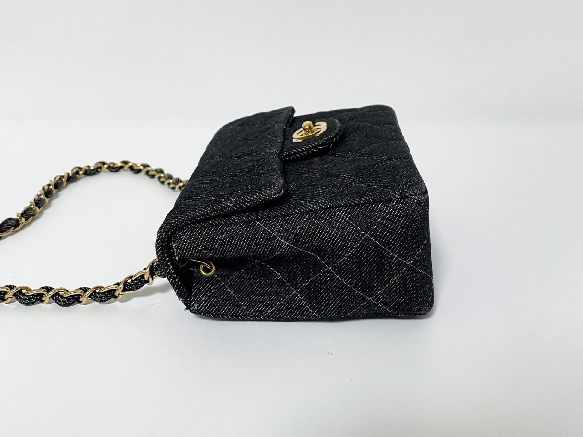 CHANEL Mini Matelasse Denim Lambskin Shoulder Bag with Seal