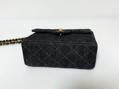 CHANEL Mini Matelasse Denim Lambskin Shoulder Bag with Seal