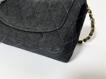 CHANEL Mini Matelasse Denim Lambskin Shoulder Bag with Seal