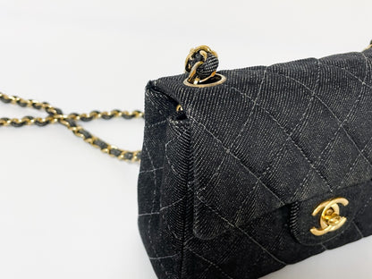 CHANEL Mini Matelasse Denim Lambskin Shoulder Bag with Seal