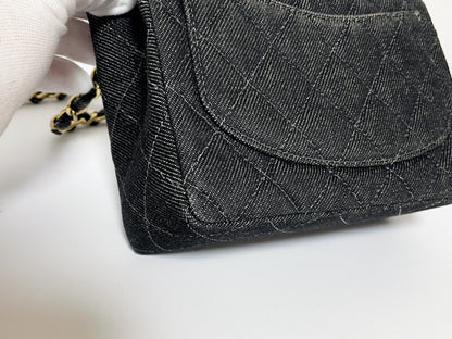 CHANEL Mini Matelasse Denim Lambskin Shoulder Bag with Seal